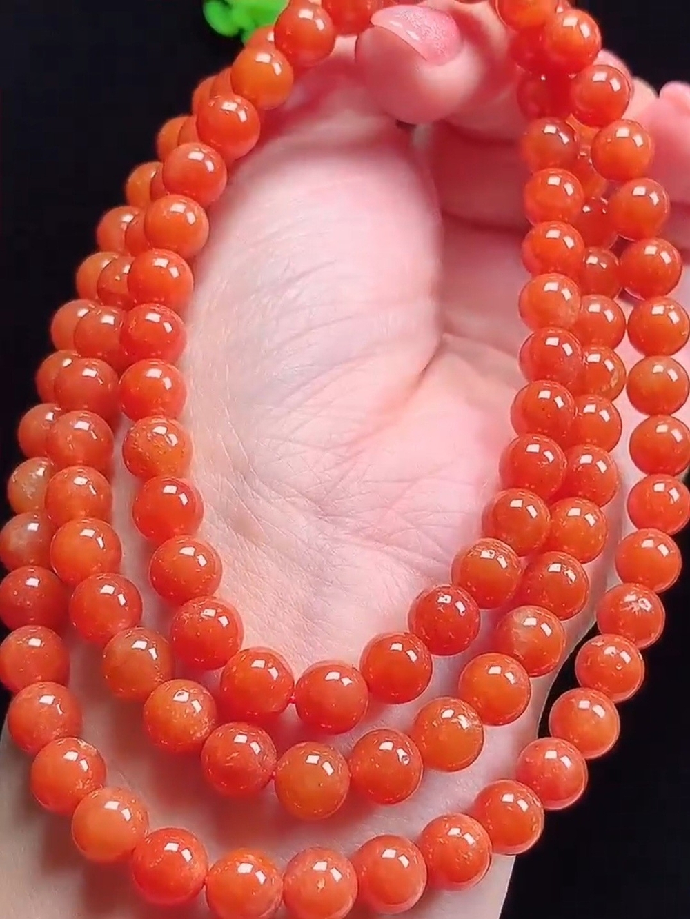 Elegant Certified Red 108 Beads Jadeite Women's Necklace Tpye A